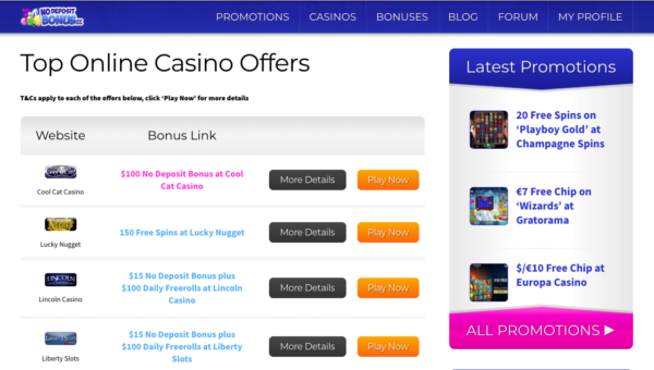 Lincoln Casino No Deposit 2018