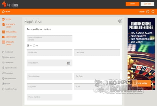 Ignition casino bonus requirements