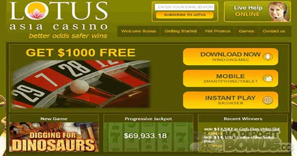 lotus asia casino welcome bonus