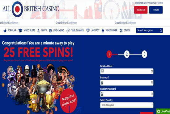 All british casino bonus code existing customers