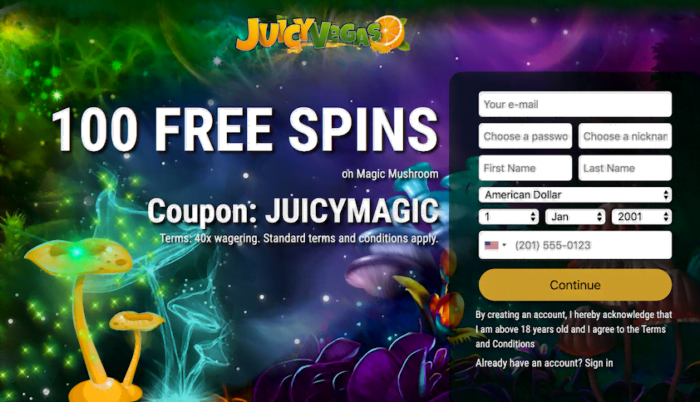juicy vegas free spins